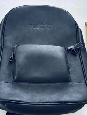 Qualtrics Black Waterproof Laptop Travel Backpack Pocket Adjustable Straps 💵